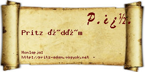 Pritz Ádám névjegykártya